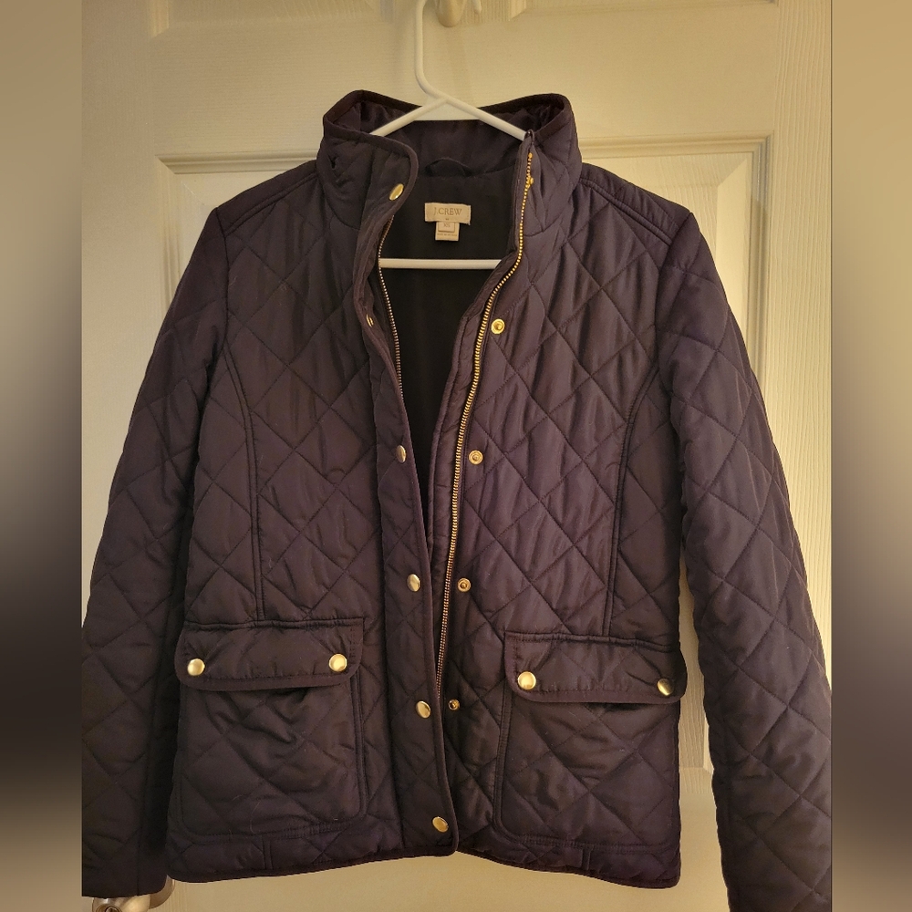 J Crew Black Quilted Jacket XS